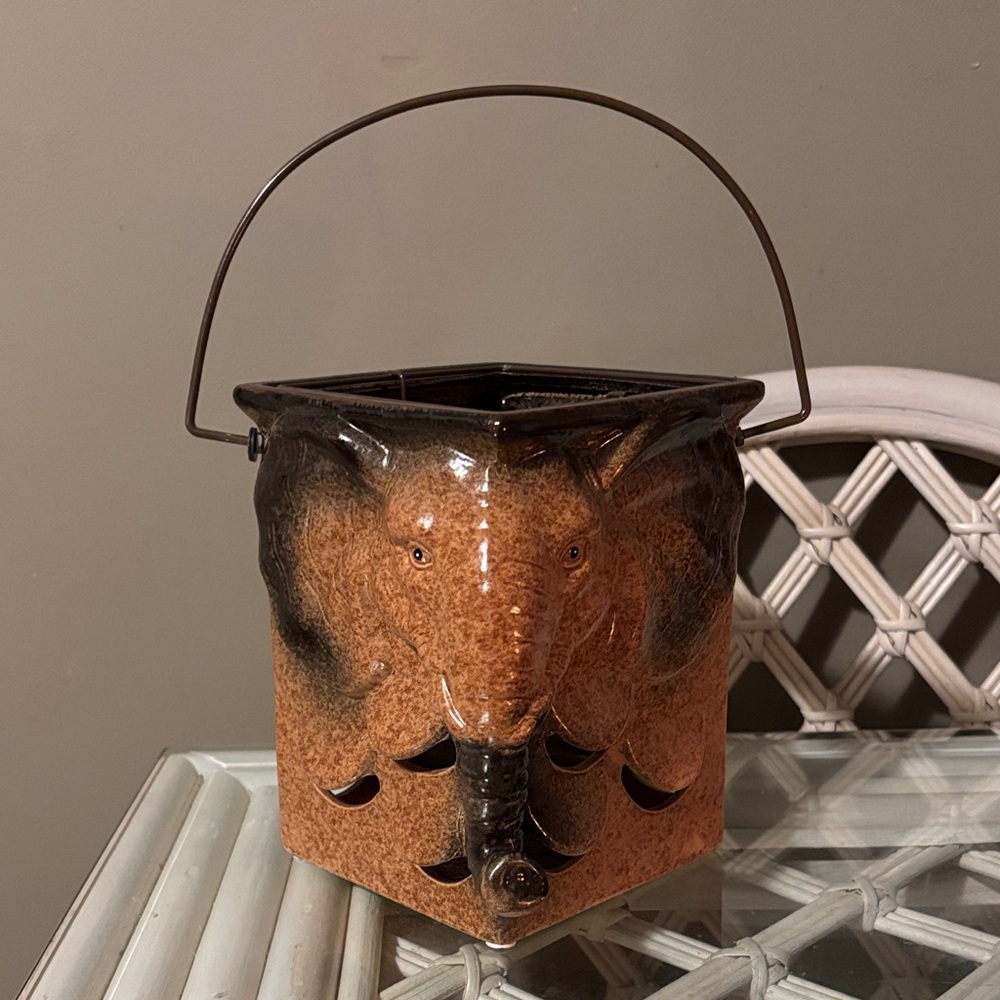 Vintage Ceramic Elephant Lantern